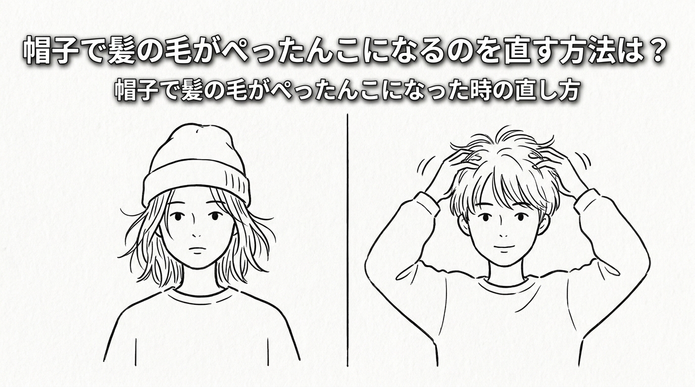 帽子で髪の毛がぺったんこになった時の直し方