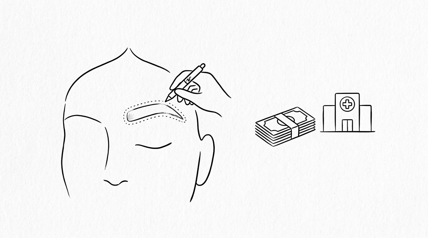 眉毛植毛の費用相場は30万円から50万円