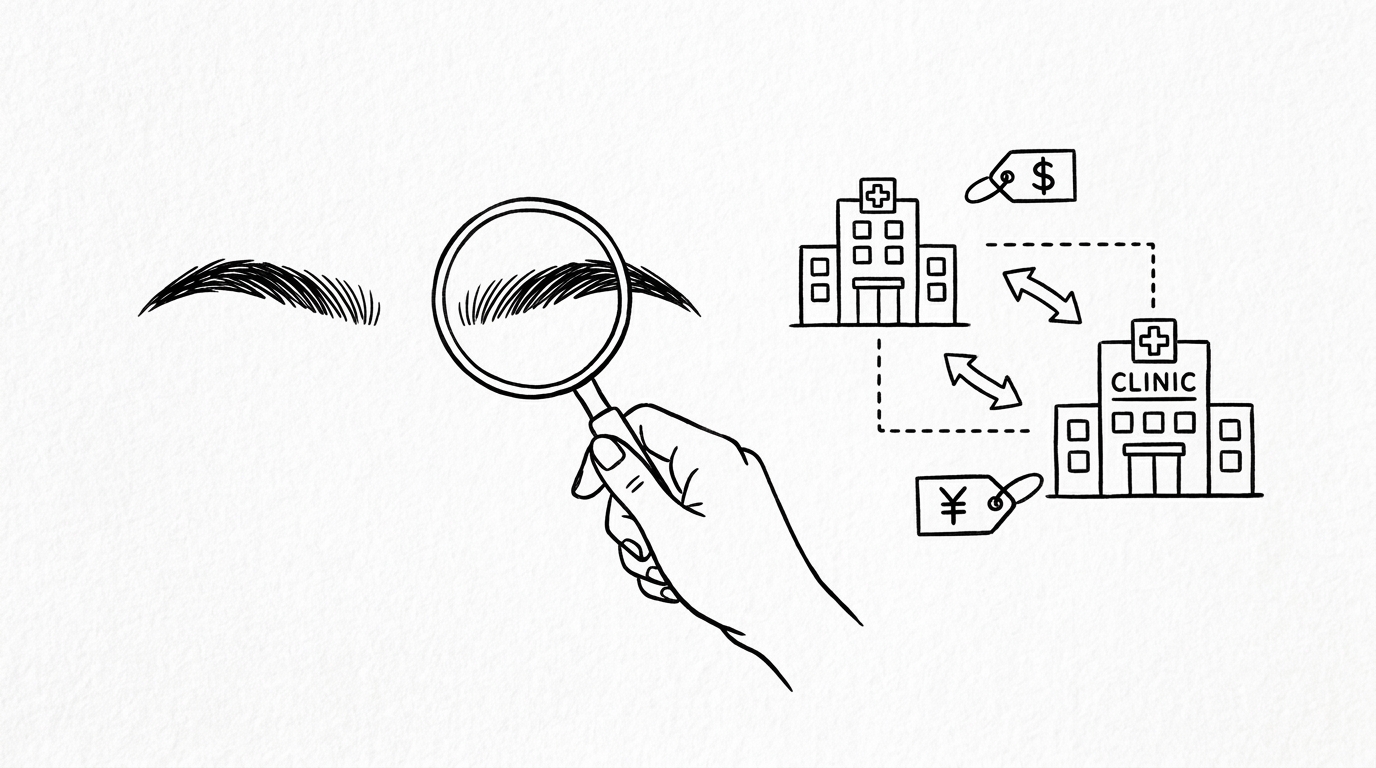 眉毛植毛の費用がクリニックによって異なる理由