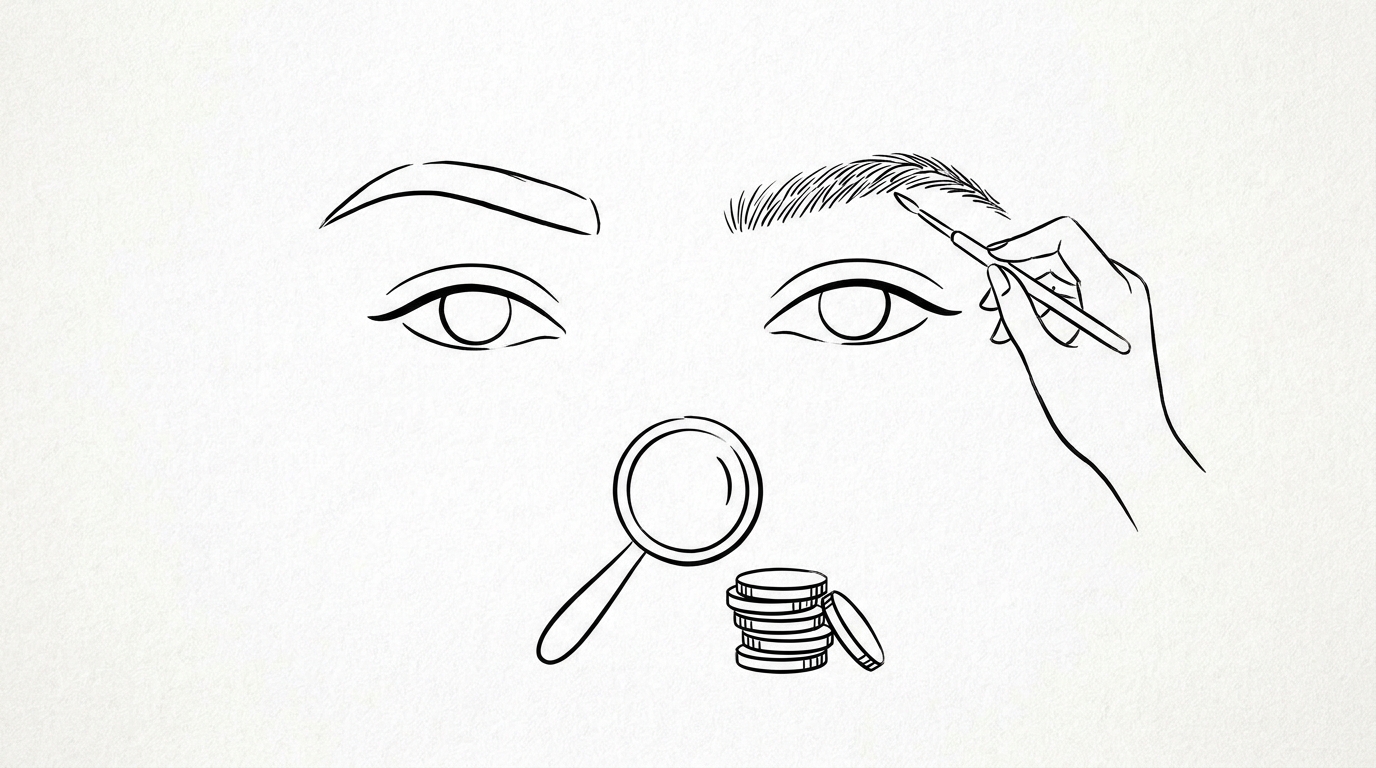 眉毛植毛の費用は両眉で20万円から50万円が相場です