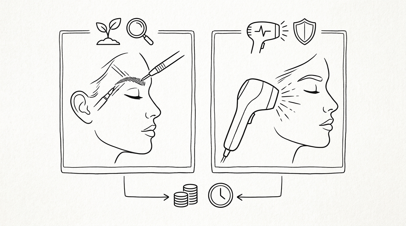 なぜ眉毛植毛とピコトーニングでは費用と目的が異なるのか