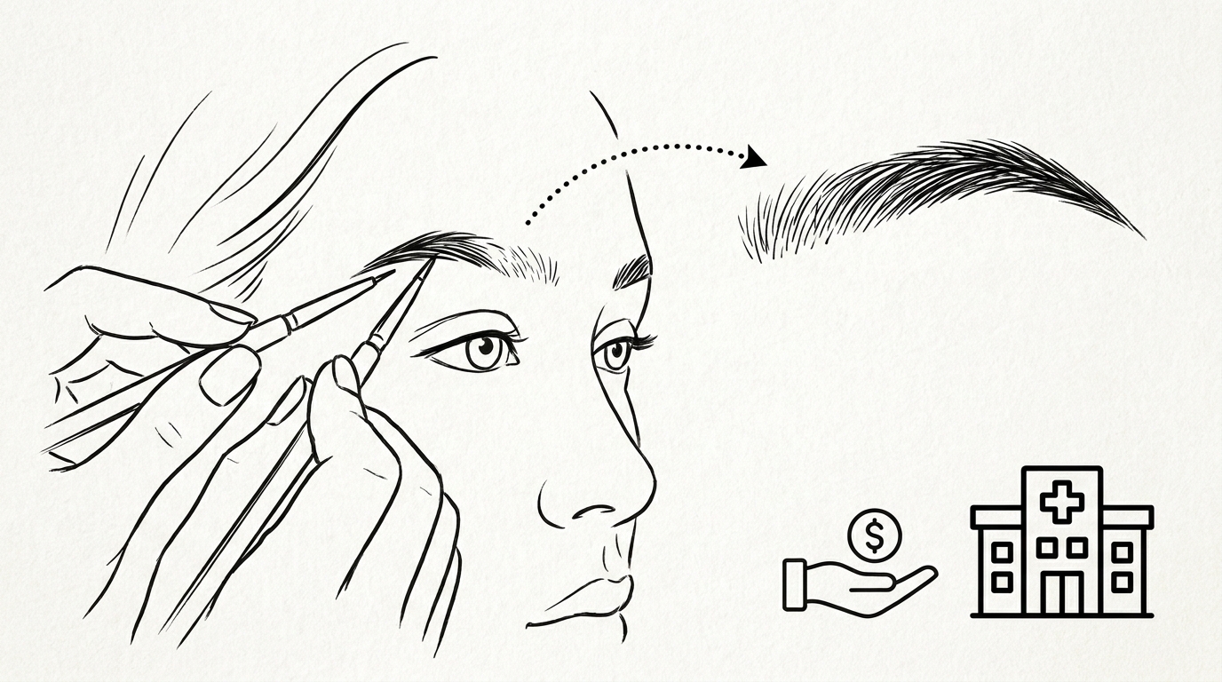 眉毛植毛の費用は30-50万円が相場です