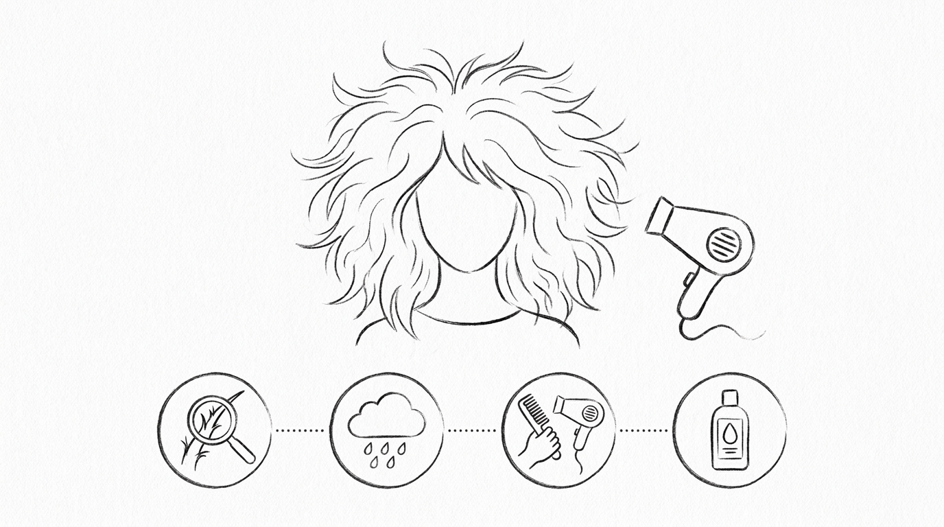 髪が広がる4つの主要な原因